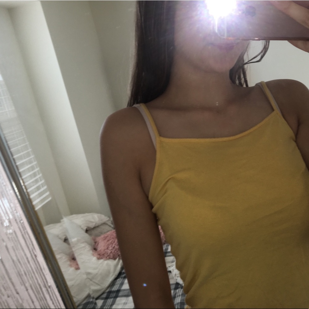 yellow tank top